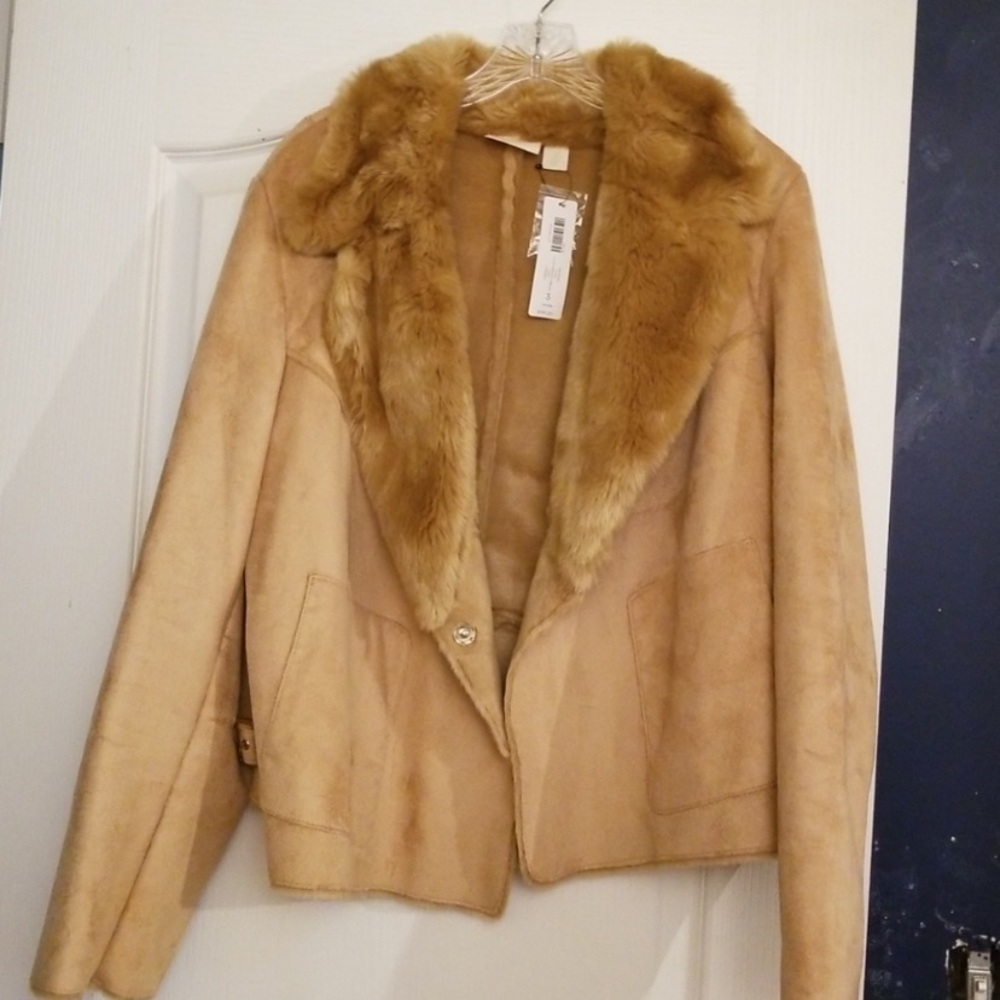Chico’s faux shearling snap button coat - Picture 4 of 8